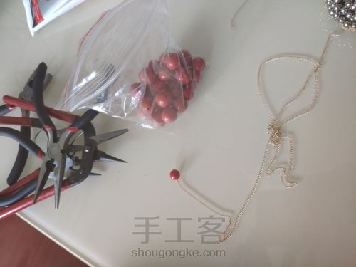 朱砂耳环 第1步