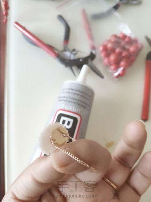 贝母耳钉 第3步