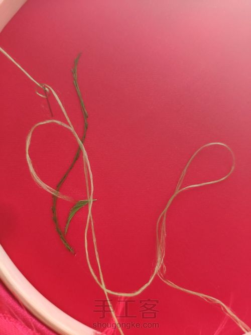 蜀绣-基础 平针叶子 第3步