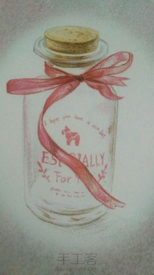 彩铅软木塞玻璃瓶 第1步