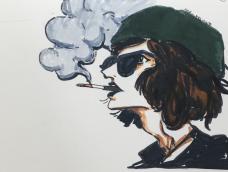 虽然我很讨厌抽烟的人，可是，还蛮爱画抽烟的人的！