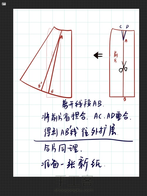 优雅风波浪半裙 第11步