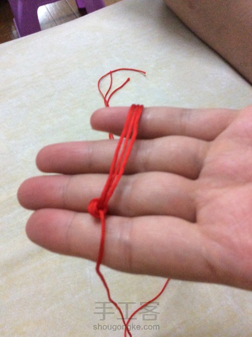 红绳 手绳 第2步