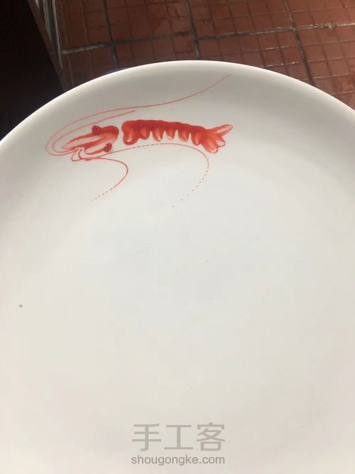 教大家用果酱画一只大虾 第4步