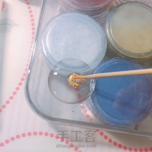 撞色几何流苏耳坠 第2步