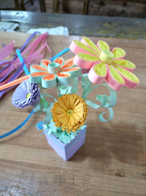 衍纸花盆 第7步