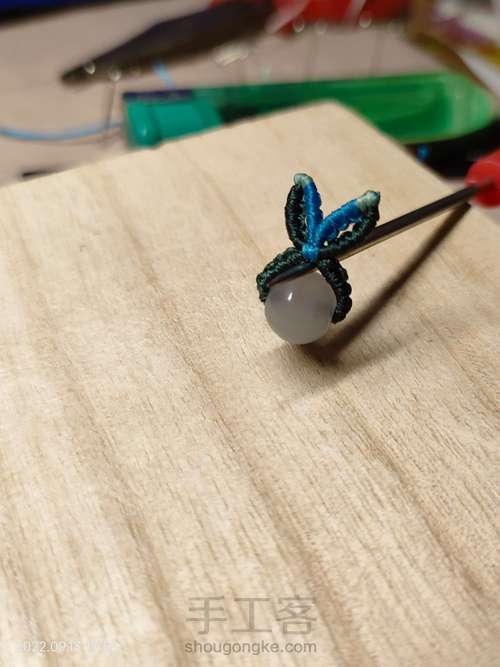 【原创】兔兔耳朵包珠 编绳 第10步