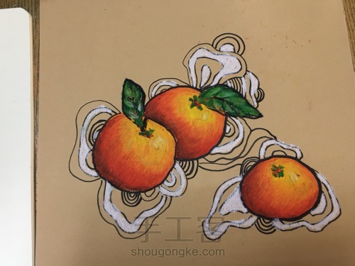 油画棒橘子🍊 第14步