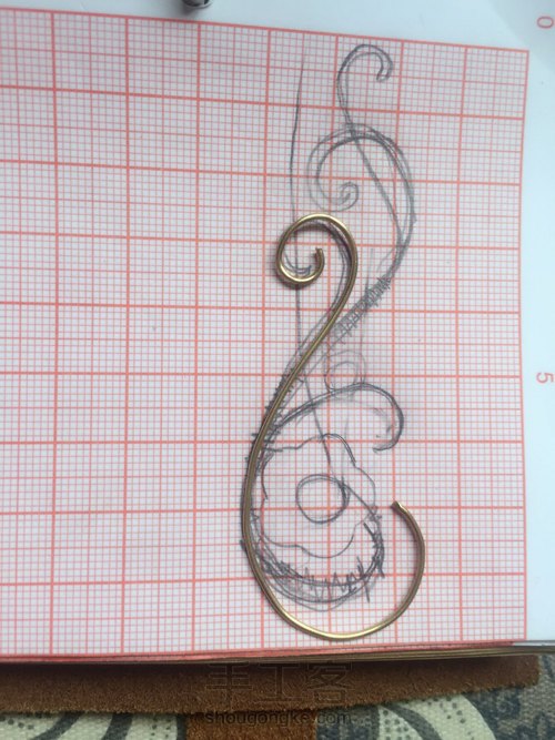 由线条转变而来的--卷花贝片胸针 第6步