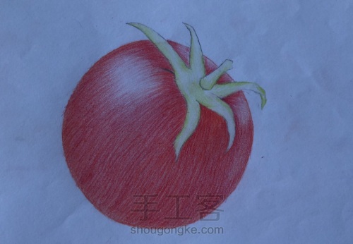 彩铅画—美味的西红柿🍅 第2步