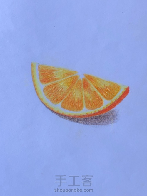 彩铅画—超有食欲的甜橙🍊哇 第6步