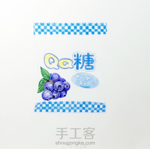 彩铅手绘旺仔qq糖 第6步