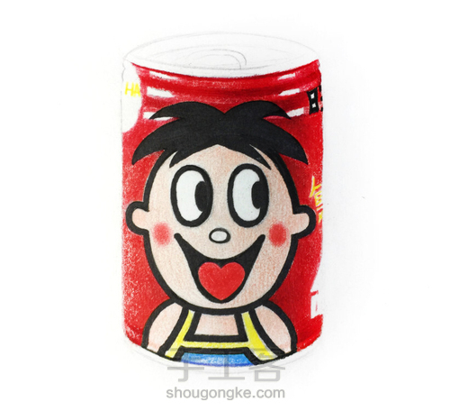 彩铅手绘旺仔牛奶 第6步