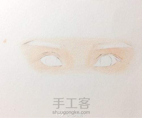彩铅手绘眼睛👀教程 第3步
