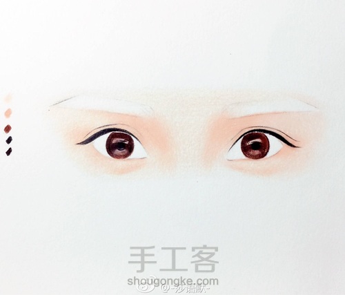 彩铅手绘眼睛👀教程 第5步
