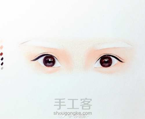 彩铅手绘眼睛👀教程 第6步