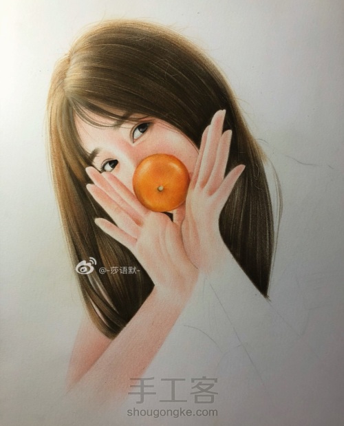彩铅橘子少女 第7步