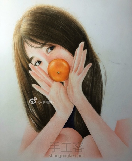 彩铅橘子少女 第8步