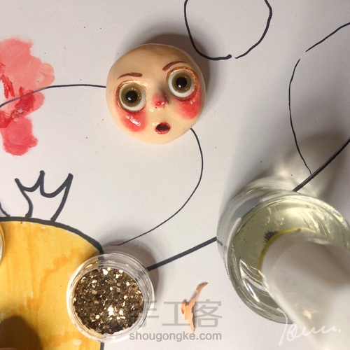 🐭【羊毛毡，粘土】 第1步