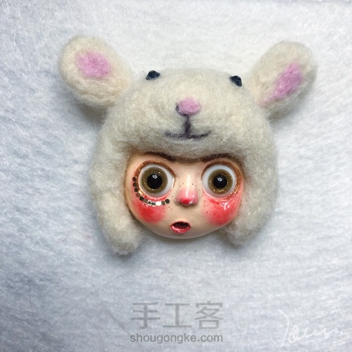 🐭【羊毛毡,粘土】 第6步