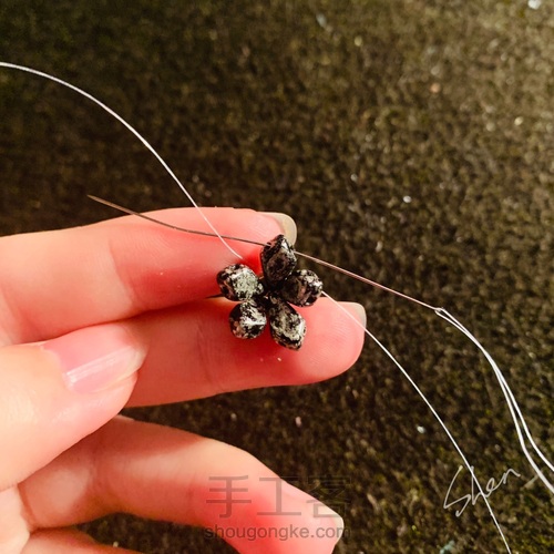  💠「108°」 💠 串珠耳环 第3步