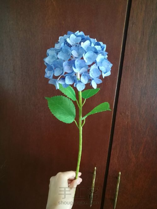 仿真纸艺绣球花教程,手把手教你做,可别说你不会哦。 第18步