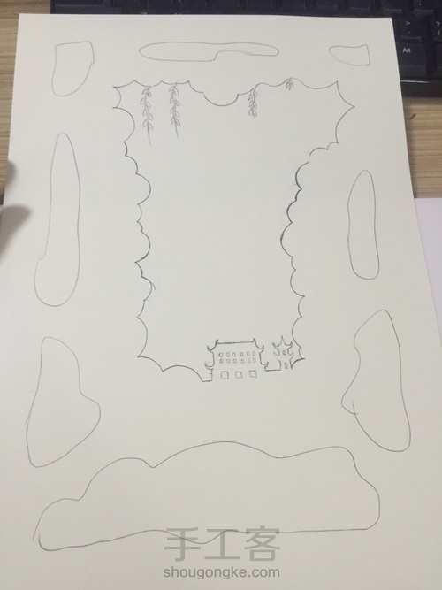 手绘光影纸雕灯 第7步