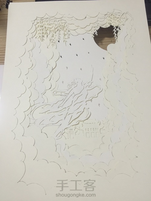 手绘光影纸雕灯 第10步