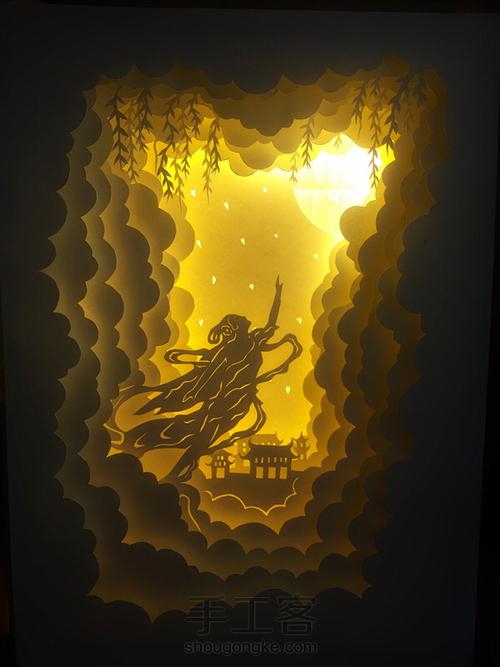 手绘光影纸雕灯 第13步