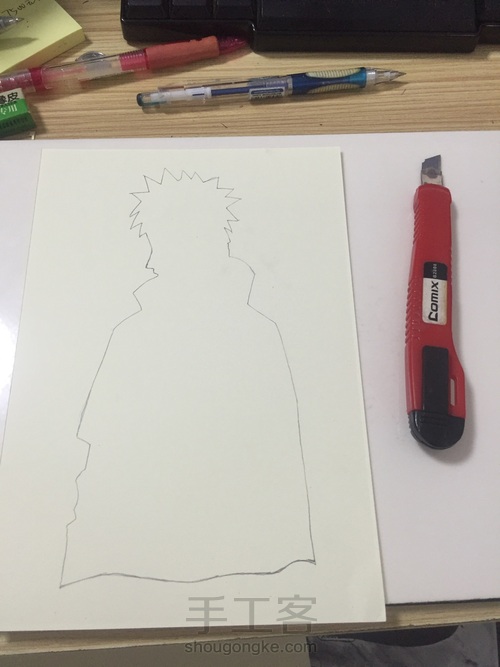 手绘光影纸雕灯:四代目 第1步