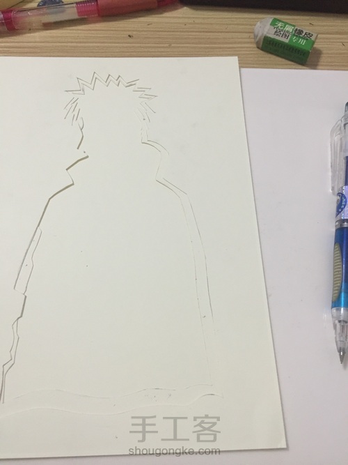 手绘光影纸雕灯:四代目 第5步