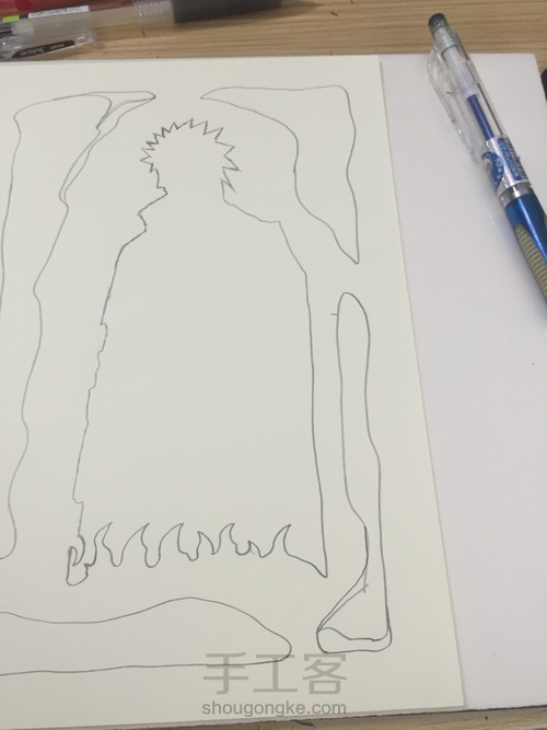 手绘光影纸雕灯:四代目 第8步