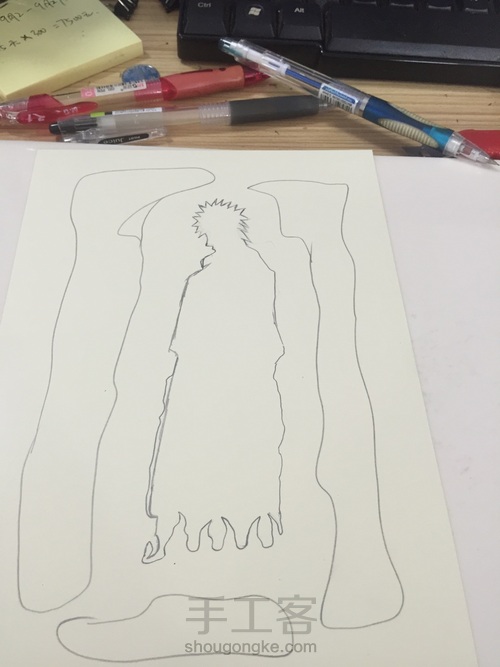 手绘光影纸雕灯:四代目 第9步