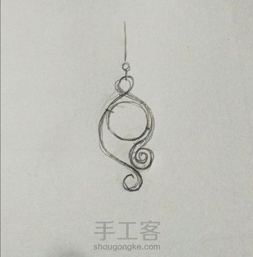 绕线珍珠耳坠。基础 第1步