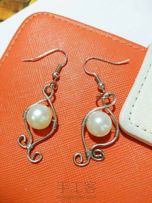 绕线珍珠耳坠。基础 第7步