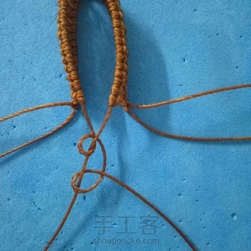 macrame包石——基础包网和固定 第9步