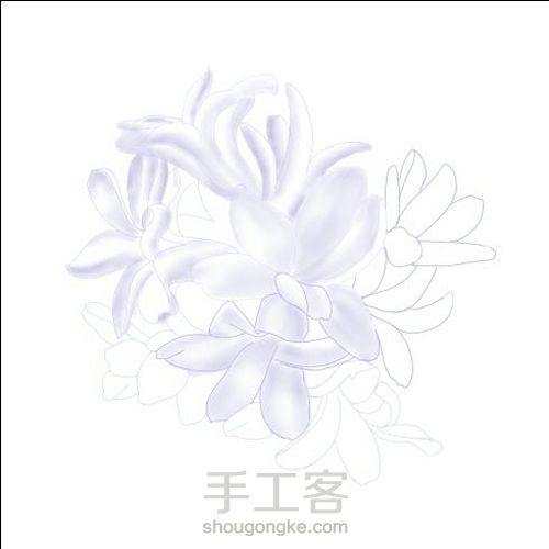 手绘窗台上的风信子 第2步