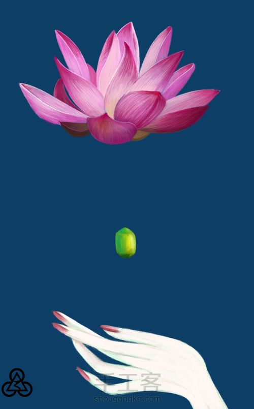 手绘 莲 第23步