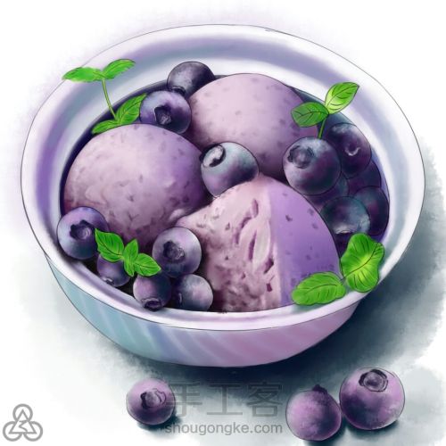 蓝莓冰淇淋 第17步