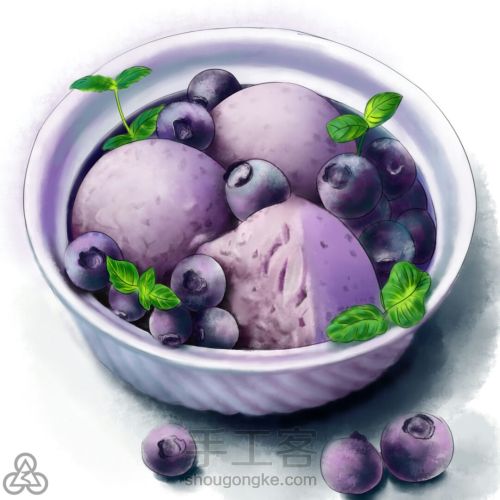 蓝莓冰淇淋 第19步