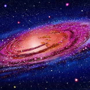 手绘璀璨星空之仙女座漩涡星云