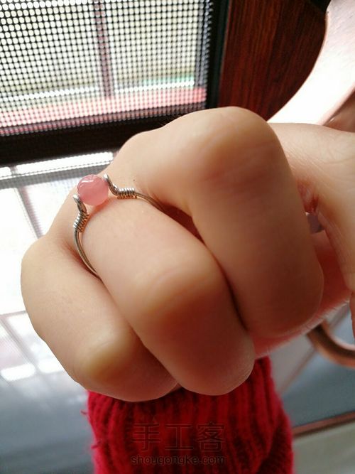 简约红纹石戒指,百搭 第2步