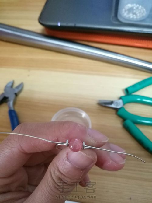 简约红纹石戒指，百搭 第6步