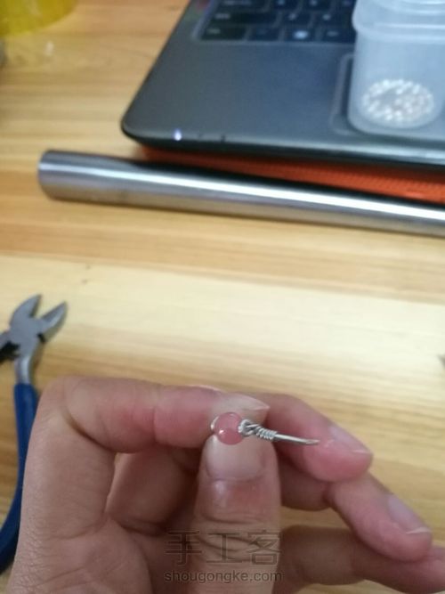 简约红纹石戒指,百搭 第7步