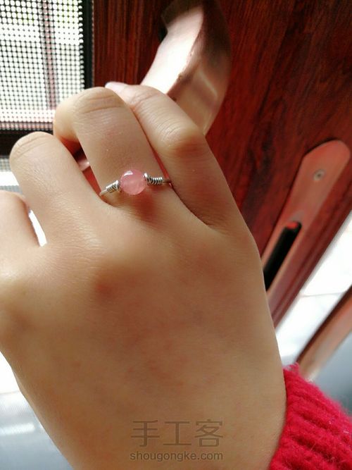 简约红纹石戒指,百搭 第8步