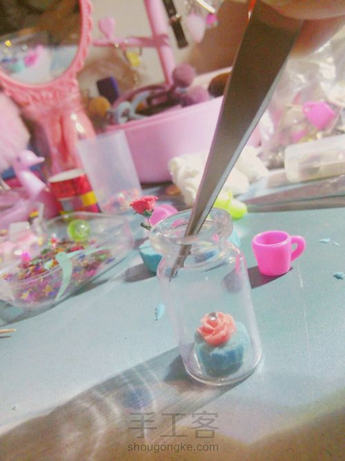 少女心玫瑰瓶 第5步