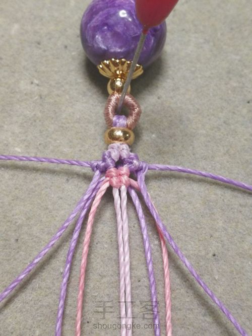 紫龙晶单珠手绳 第14步