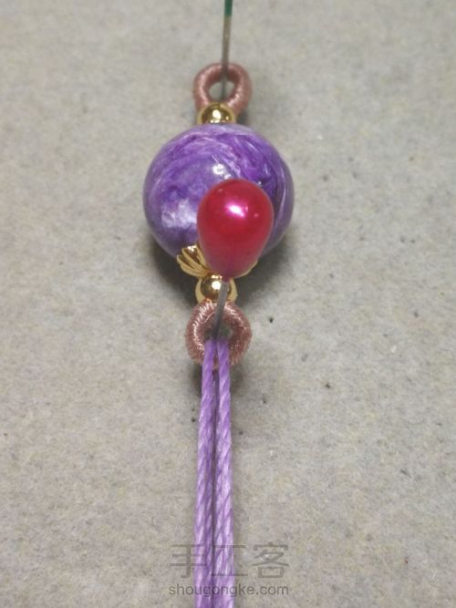 紫龙晶单珠手绳 第4步