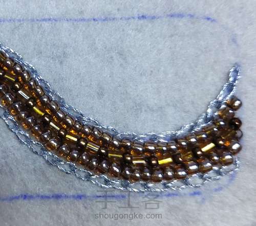 珠绣发夹 第3步