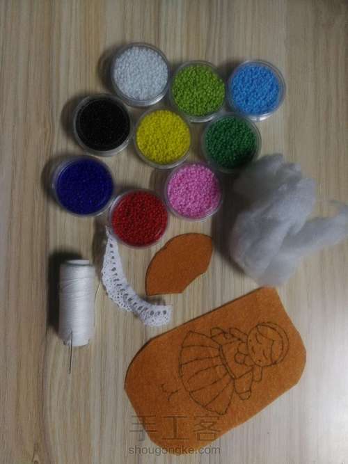 小女孩胸针 第1步